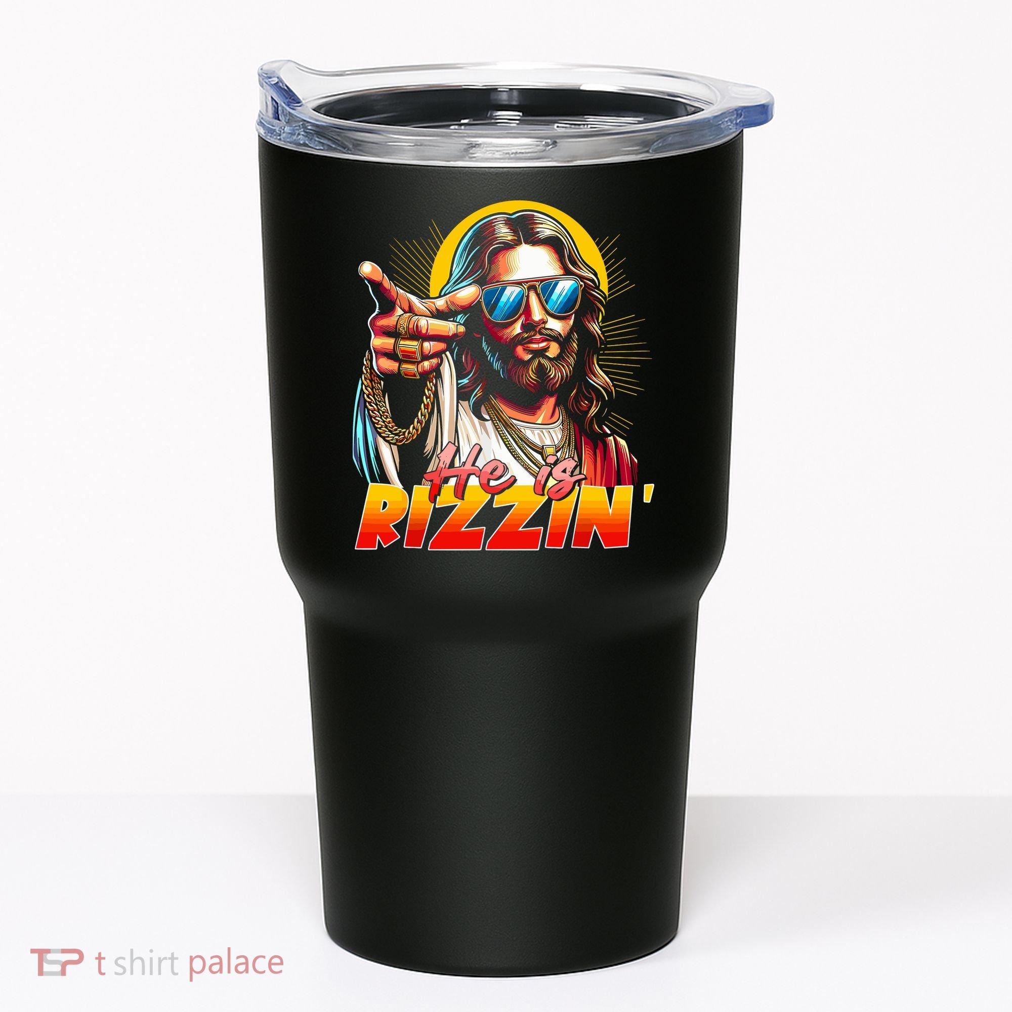 He Is Rizzin' Funny Jesus Christian Happy Easter Eggs  Tumbler