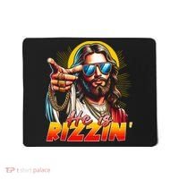 He Is Rizzin' Funny Jesus Christian Happy Easter Eggs  Mousepad thumb 0