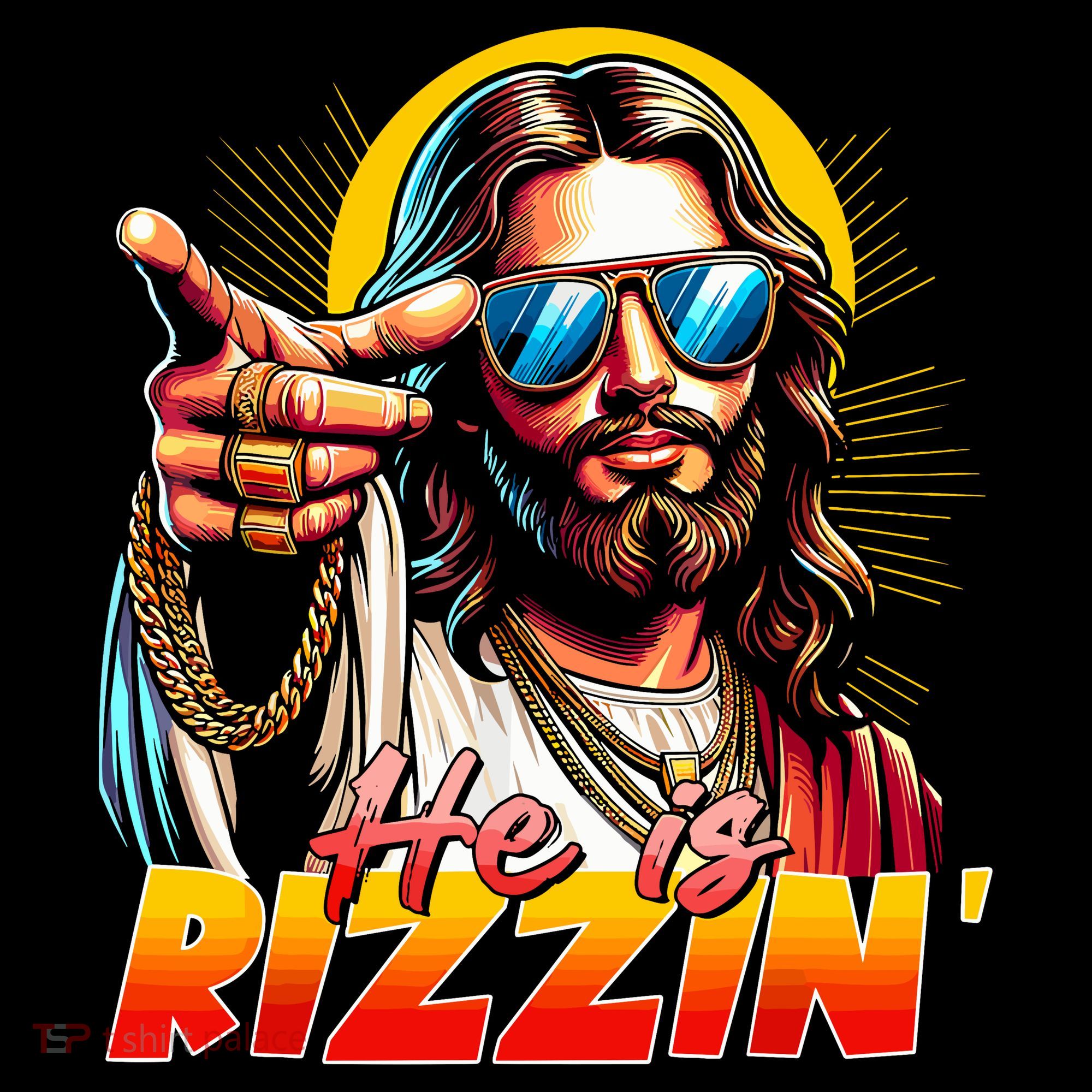 He Is Rizzin' Funny Jesus Christian Happy Easter Eggs  Women's Tank Top