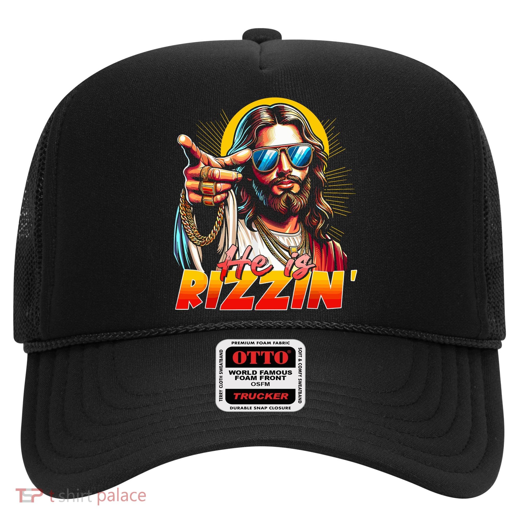 He Is Rizzin' Funny Jesus Christian Happy Easter Eggs  Hat