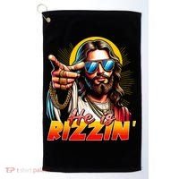 He Is Rizzin' Funny Jesus Christian Happy Easter Eggs  Golf Towel thumb 0
