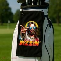 He Is Rizzin' Funny Jesus Christian Happy Easter Eggs  Golf Towel thumb 2