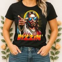 He Is Rizzin' Funny Jesus Christian Happy Easter Eggs  Women's T-Shirt thumb 2