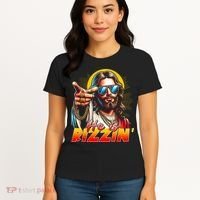He Is Rizzin' Funny Jesus Christian Happy Easter Eggs  Women's T-Shirt thumb 4