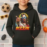He Is Rizzin' Funny Jesus Christian Happy Easter Eggs  Kids Hoodie thumb 2