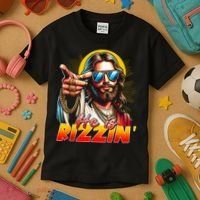 He Is Rizzin' Funny Jesus Christian Happy Easter Eggs  Kids T-Shirt thumb 3