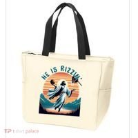 He Is Rizzin Basketball Jesus Retro Easter Christian Tote Bag thumb 3