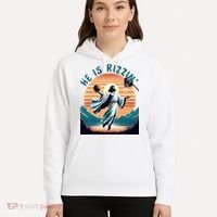 He Is Rizzin Basketball Jesus Retro Easter Christian Hoodie thumb 5
