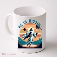 He Is Rizzin Basketball Jesus Retro Easter Christian Coffee Mug thumb 0