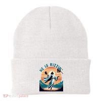 He Is Rizzin Basketball Jesus Retro Easter Christian Beanie thumb 0
