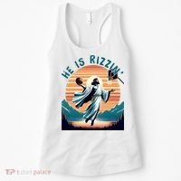 He Is Rizzin Basketball Jesus Retro Easter Christian Women's Tank Top thumb 0