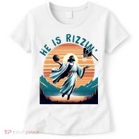 He Is Rizzin Basketball Jesus Retro Easter Christian Women's T-Shirt thumb 0