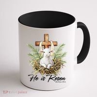 He Is Risen Lamb Cross Jesus Religious Christian Women Coffee Mug thumb 1