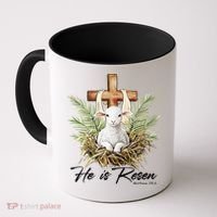 He Is Risen Lamb Cross Jesus Religious Christian Women Coffee Mug thumb 0