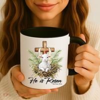 He Is Risen Lamb Cross Jesus Religious Christian Women Coffee Mug thumb 3