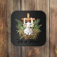 He Is Risen Lamb Cross Jesus Religious Christian Women Coaster thumb 0