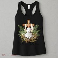 He Is Risen Lamb Cross Jesus Religious Christian Women Women's Tank Top thumb 3