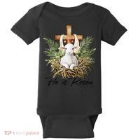 He Is Risen Lamb Cross Jesus Religious Christian Women Baby Bodysuit thumb 0