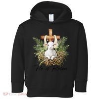 He Is Risen Lamb Cross Jesus Religious Christian Women Toddler Hoodie thumb 0