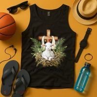 He Is Risen Lamb Cross Jesus Religious Christian Women Tank Top thumb 4