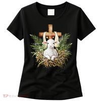 He Is Risen Lamb Cross Jesus Religious Christian Women Women's T-Shirt thumb 0