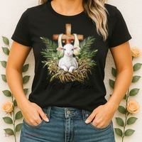 He Is Risen Lamb Cross Jesus Religious Christian Women Women's T-Shirt thumb 2