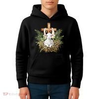 He Is Risen Lamb Cross Jesus Religious Christian Women Kids Hoodie thumb 4