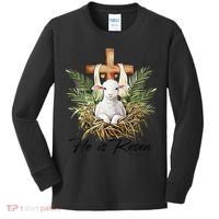 He Is Risen Lamb Cross Jesus Religious Christian Women Kids Long Sleeve Shirt thumb 0