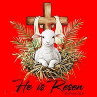 He Is Risen Lamb Cross Jesus Religious Christian Women Santa Hat thumb 1