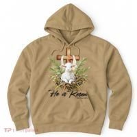 He Is Risen Lamb Cross Jesus Religious Christian Women Hoodie thumb 0