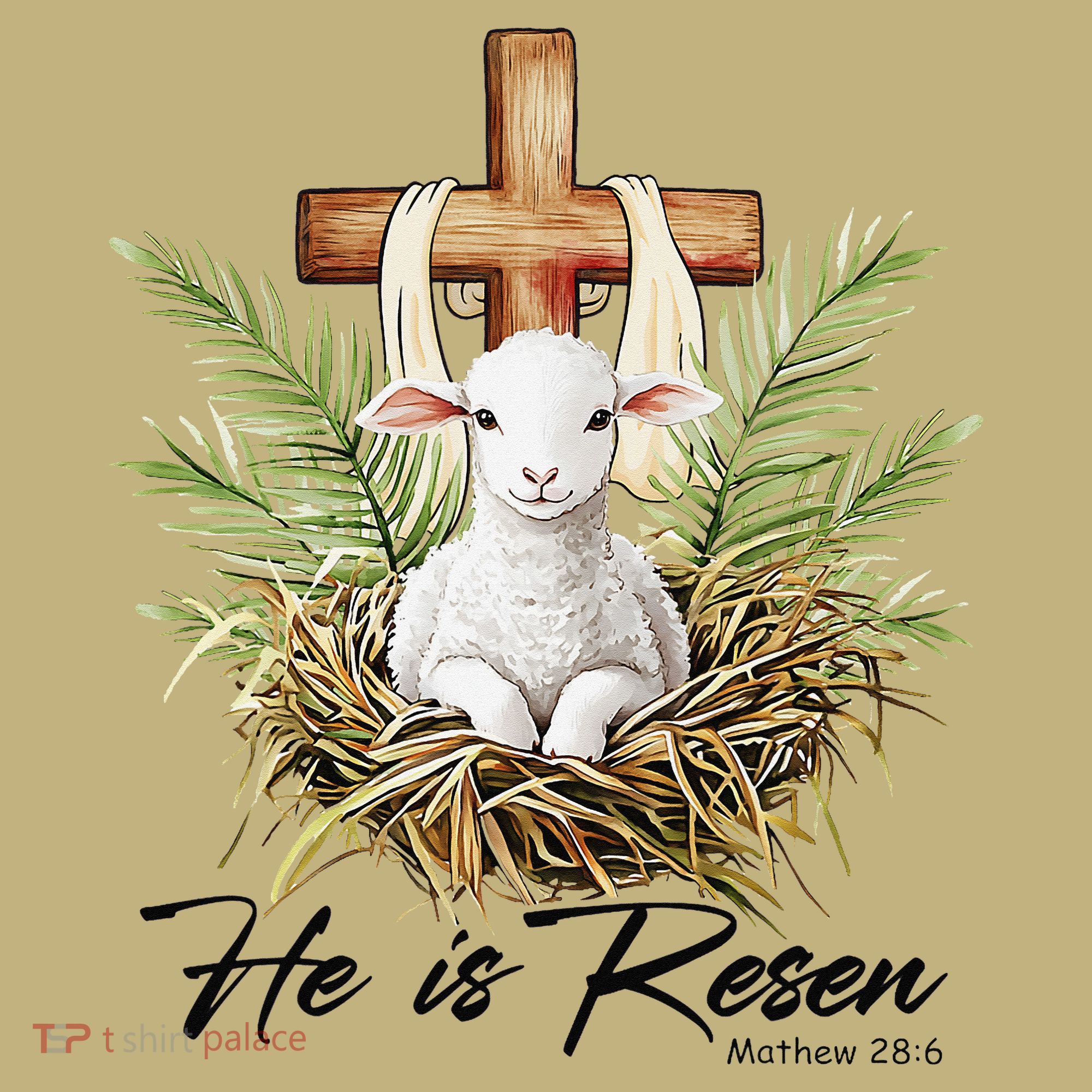He Is Risen Lamb Cross Jesus Religious Christian Women Sweatshirt