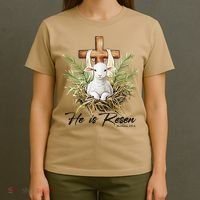 He Is Risen Lamb Cross Jesus Religious Christian Women T-Shirt thumb 4