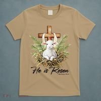 He Is Risen Lamb Cross Jesus Religious Christian Women T-Shirt thumb 5