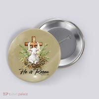 He Is Risen Lamb Cross Jesus Religious Christian Women Button thumb 0