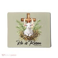 He Is Risen Lamb Cross Jesus Religious Christian Women Mousepad thumb 0