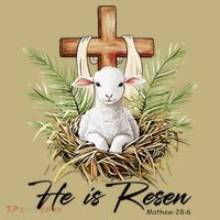 He Is Risen Lamb Cross Jesus Religious Christian Women Kids T-Shirt thumb 2