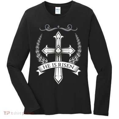 He Is Risen Easter Christ Women's Long Sleeve Shirt