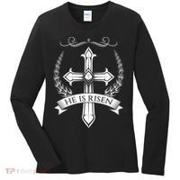 He Is Risen Easter Christ Women's Long Sleeve Shirt thumb 0