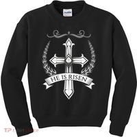 He Is Risen Easter Christ Kids Sweatshirt thumb 0