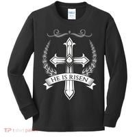 He Is Risen Easter Christ Kids Long Sleeve Shirt thumb 0