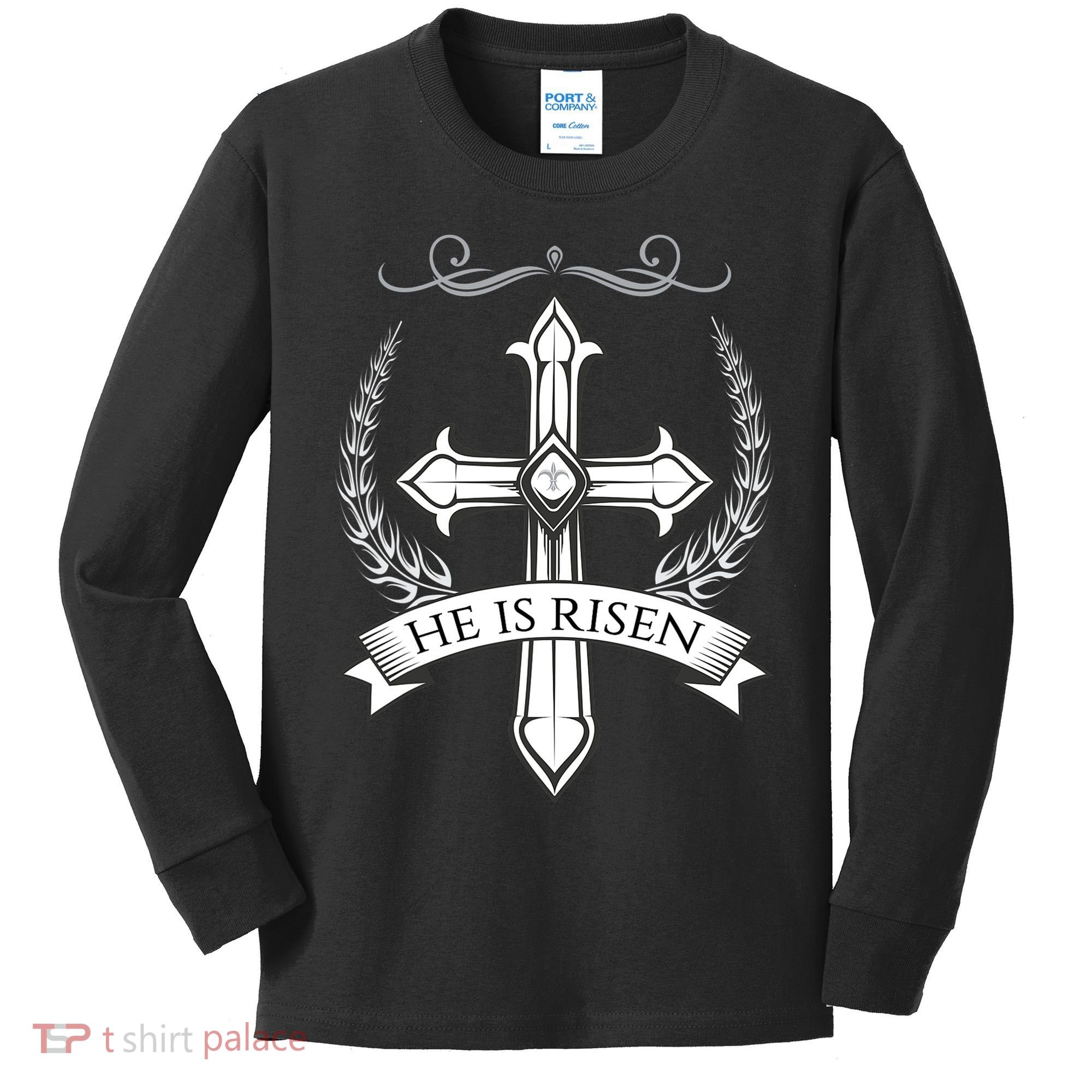 He Is Risen Easter Christ Kids Long Sleeve Shirt