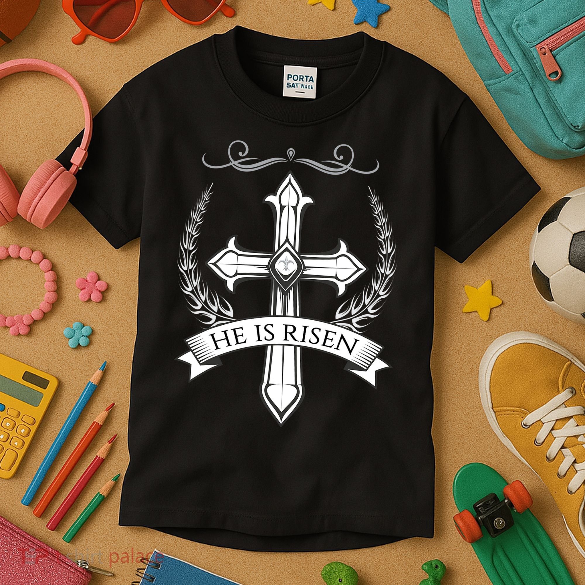 He Is Risen Easter Christ Kids T-Shirt
