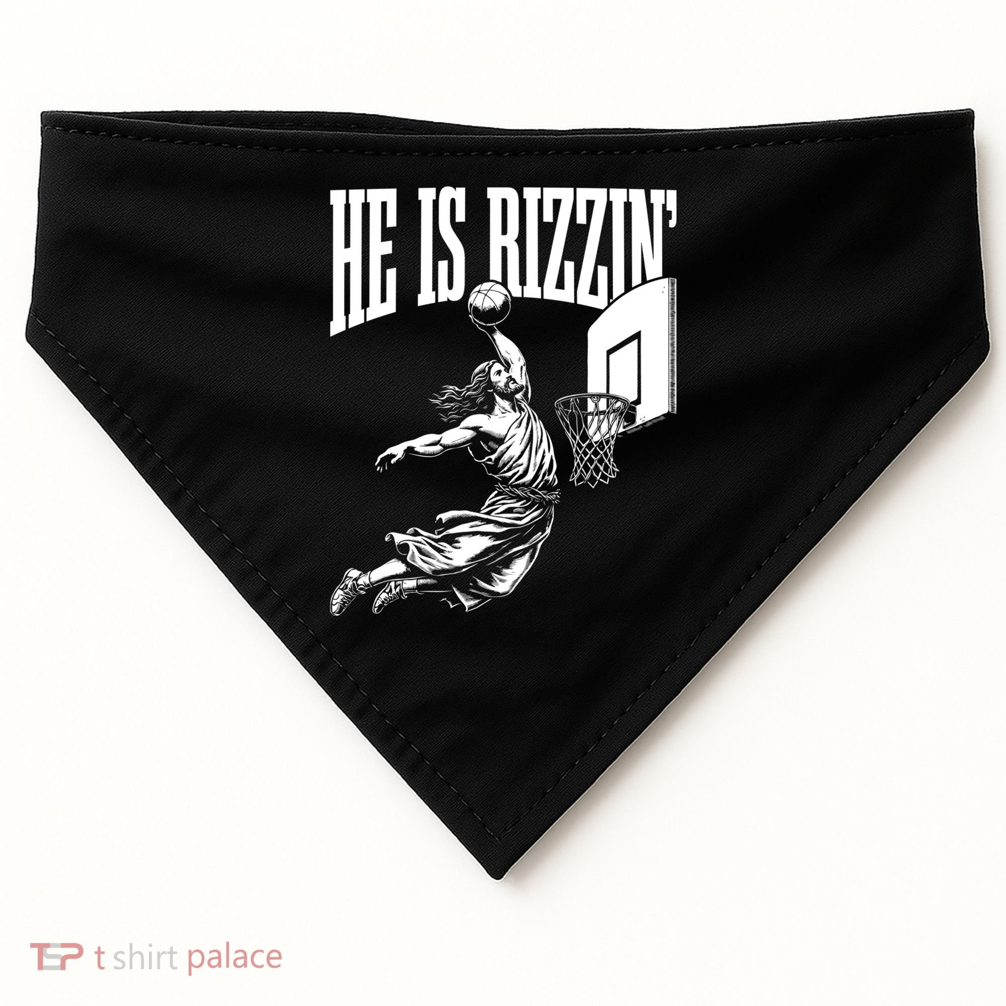 He Is Rizzin Funny Jesus Meme He Is Rizzen USA-Made Doggie Bandana