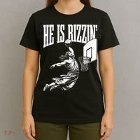 He Is Rizzin Funny Jesus Meme He Is Rizzen T-Shirt thumb 4