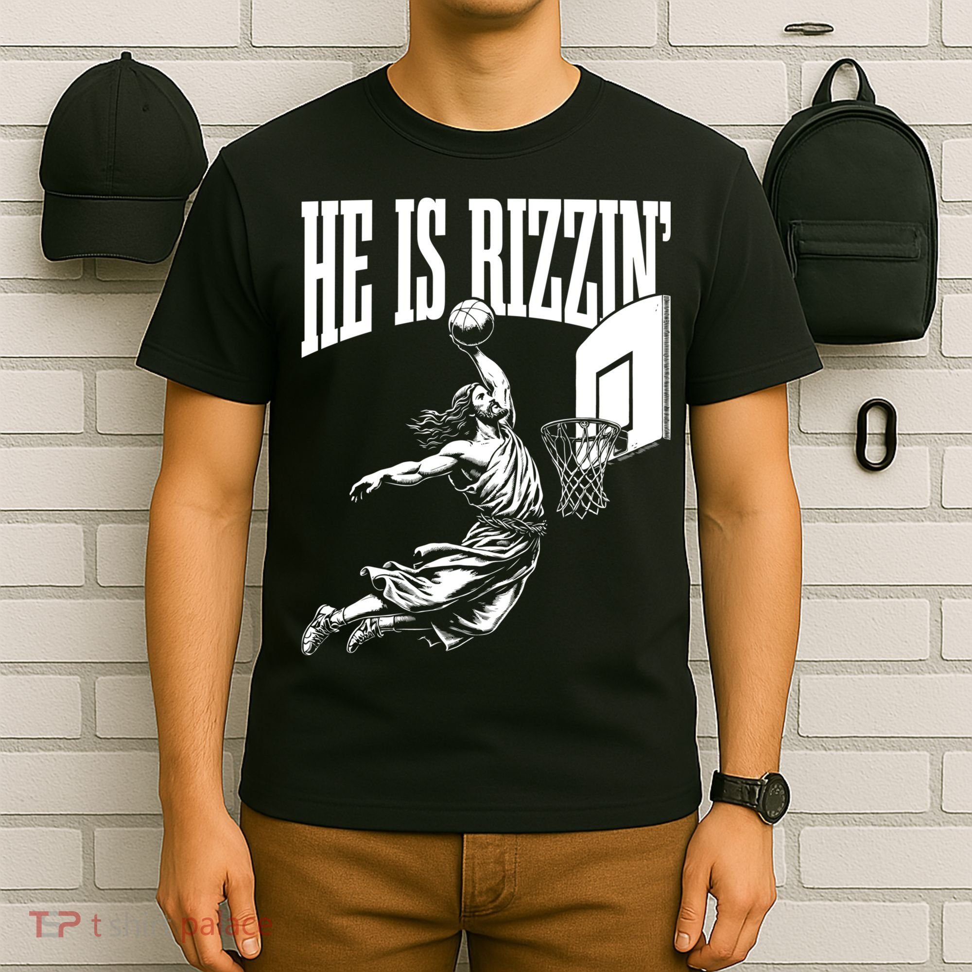 He Is Rizzin Funny Jesus Meme He Is Rizzen T-Shirt