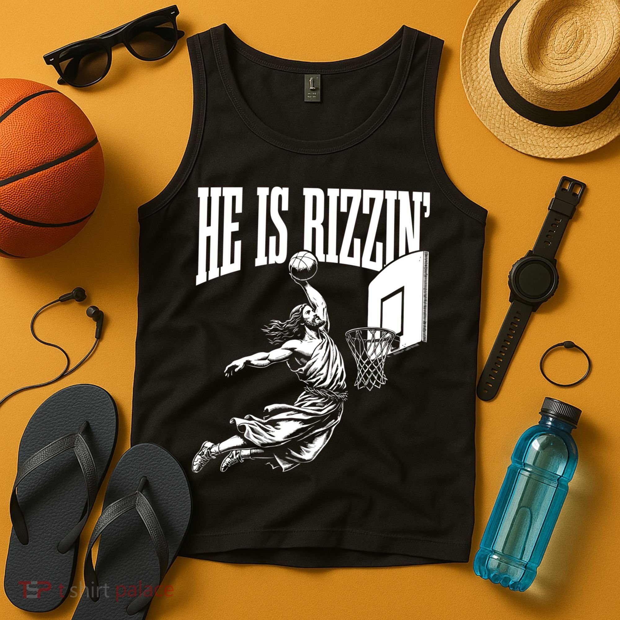 He Is Rizzin Funny Jesus Meme He Is Rizzen Tank Top