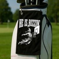 He Is Rizzin Funny Jesus Meme He Is Rizzen Golf Towel thumb 2