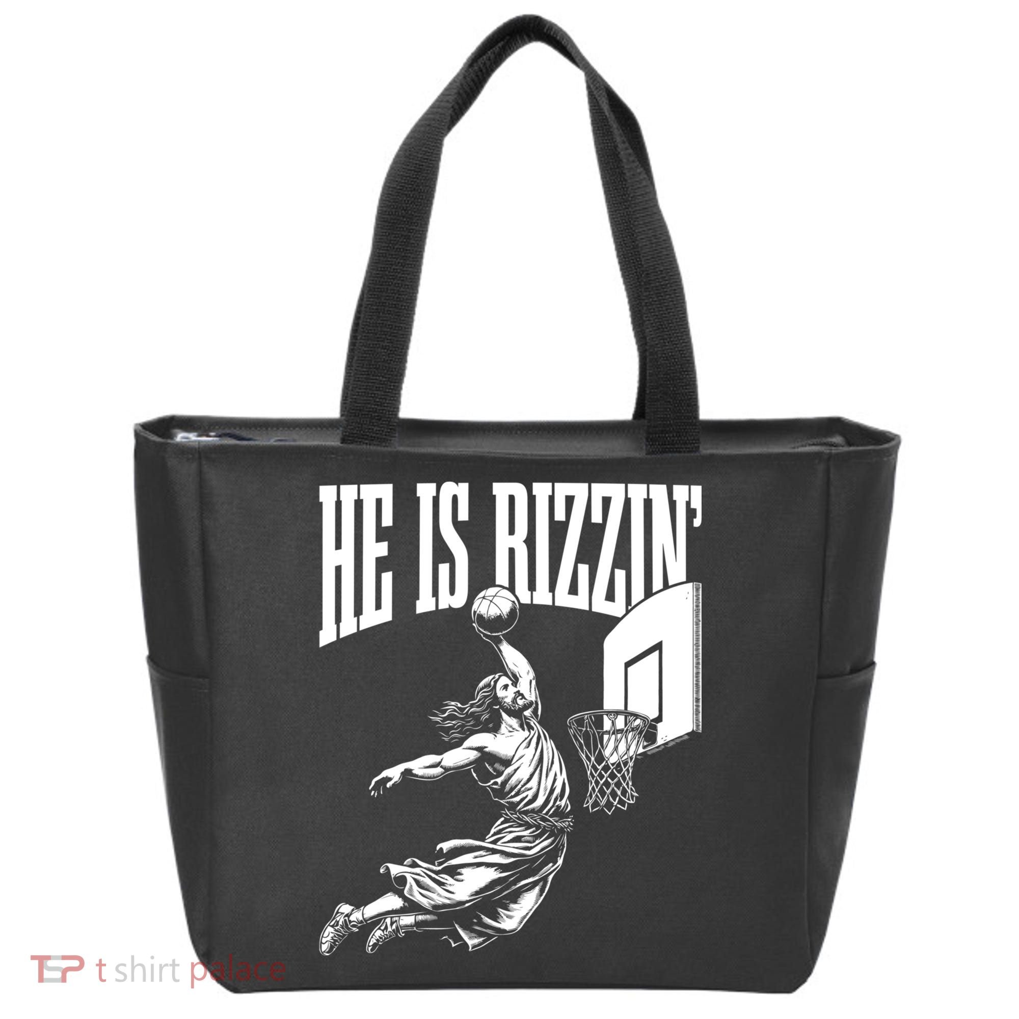 He Is Rizzin Funny Jesus Meme He Is Rizzen Tote Bag