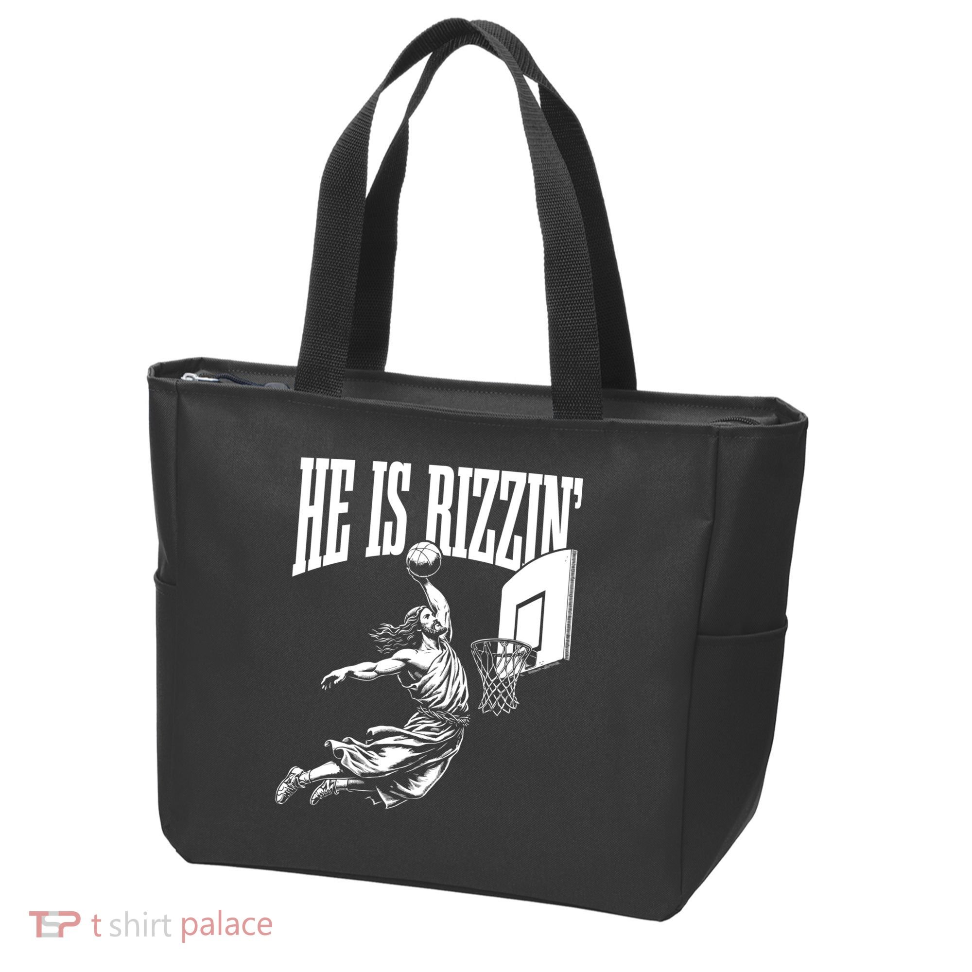 He Is Rizzin Funny Jesus Meme He Is Rizzen Tote Bag