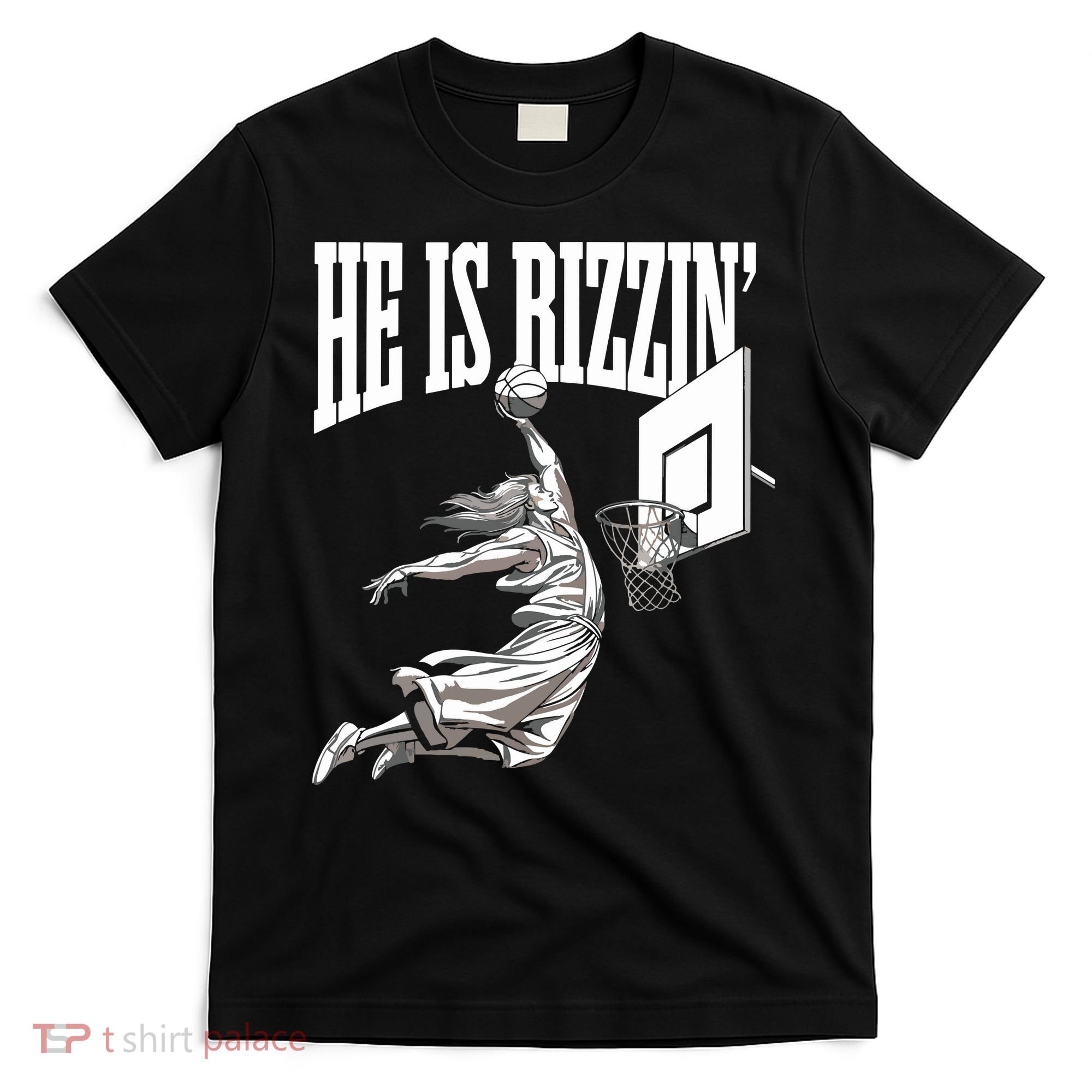 He Is Rizzin Basketball Jesus Dunk Memes Humor T-Shirt